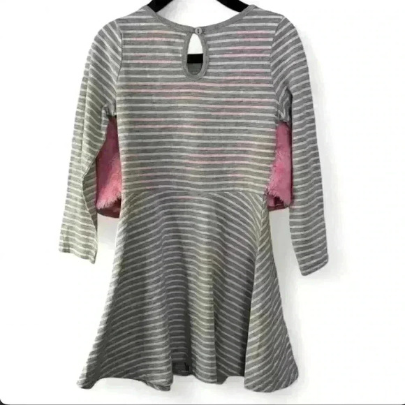 Disney Minnie Mouse Girls Dress w/ Vest Gray Striped Size 5 Casual - Picture 4 of 5